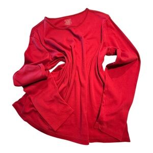 L.L. Bean Vibrant Red Cotton Long Sleeved Top